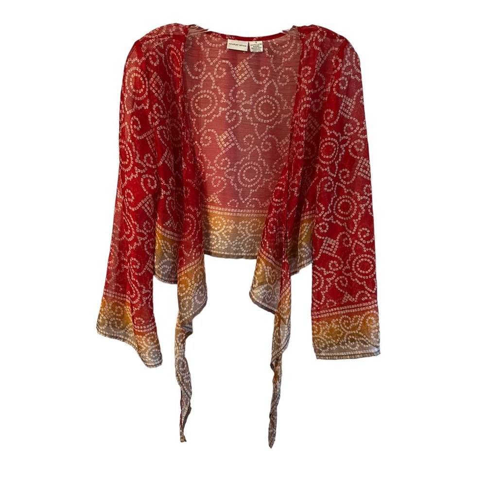 Newport News Semi-Sheer Tie Front Shrug